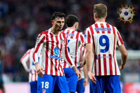 احتفال لاعبي أتلتيكو مدريد بالتأهل لدور الـ 16 في دوري أبطال أوروبا
