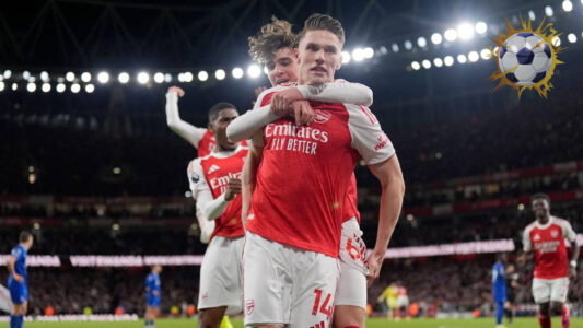 مواجهة قوية بين لاعبي أرسنال وباير ليفركوزن في دوري أبطال أوروبا