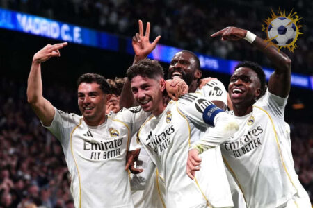 فيديريكو فالفيردي يحتفل بتسجيل هاتريك ضد مانشستر سيتي في دوري أبطال أوروبا